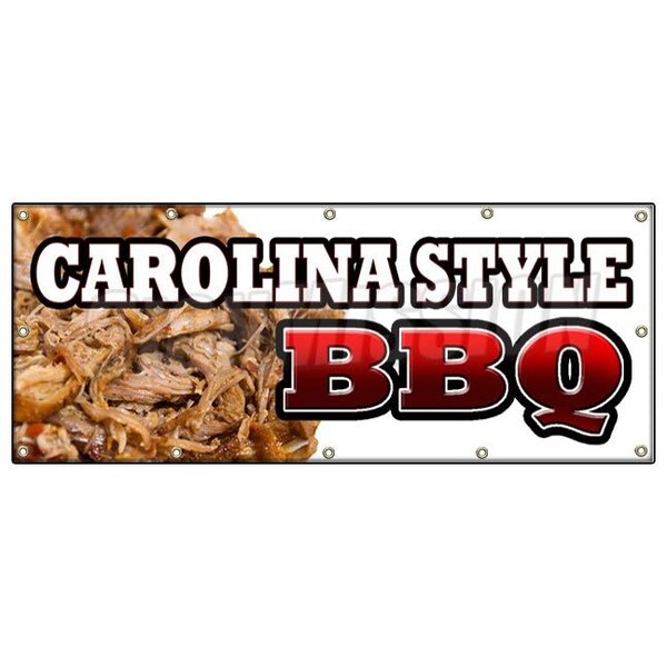 CAROLINA STYLEBBQ BANNER SIGN beef brisket ribs pork barbque open